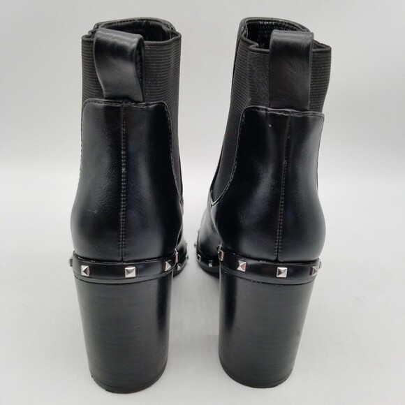 Charles David Black Ankle Boots with Silver Studs - Picture 5 of 8